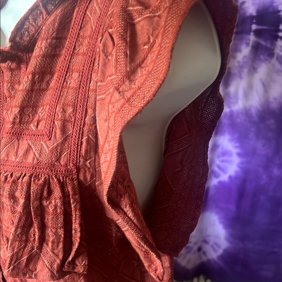 Rust Button-Up Women's Top - Picture 2 of 11